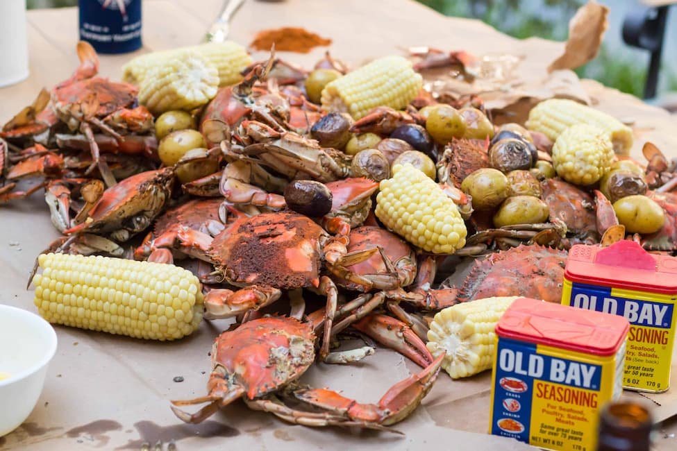 Crab boil seafood selection